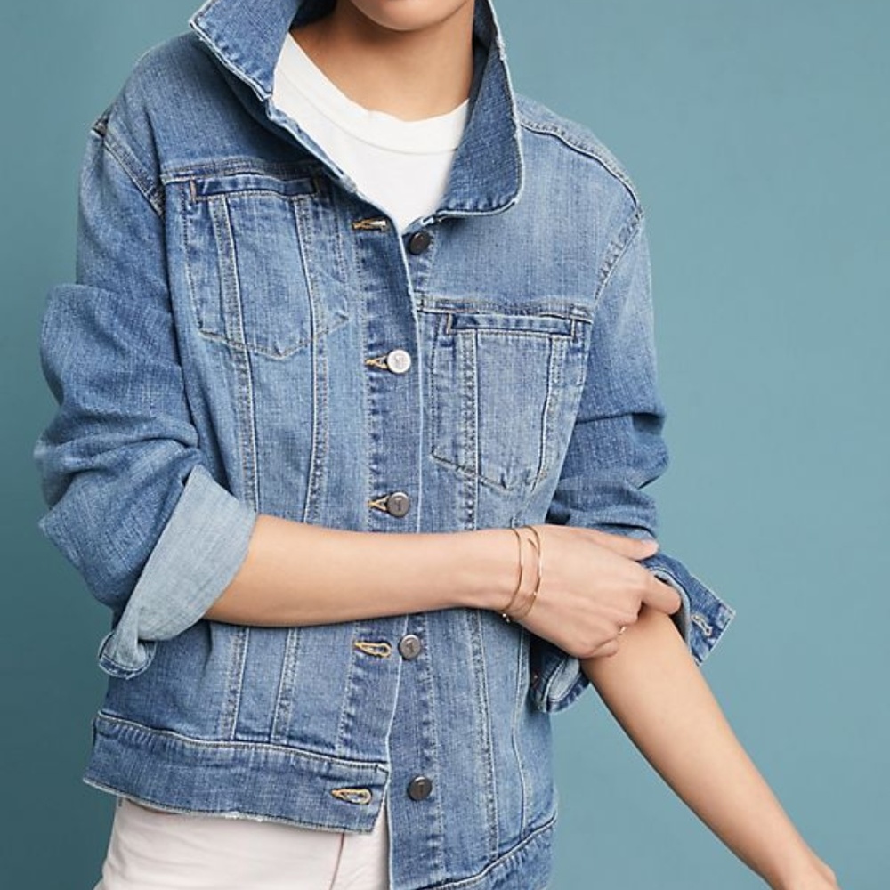 Pilcro Letterpress Amore Embroidered Denim Jacket